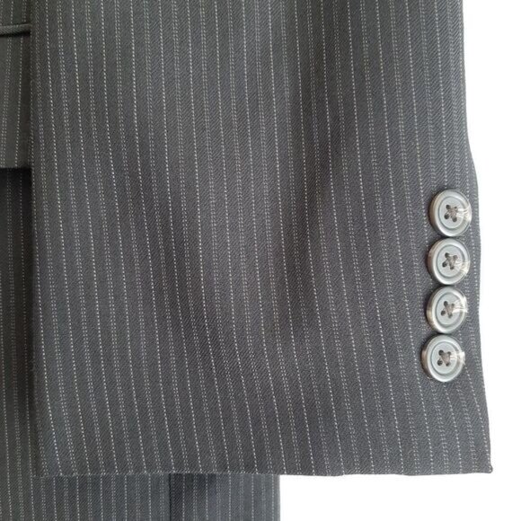 CHAPS / 100% Wool Pinstripe Blazer Jacket Black Men's Sz 36 S - Picture 6 of 13